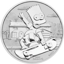 Tuvalu Bart Simpson - Skate et Maison - 1 Once Argent TUVALU 2020