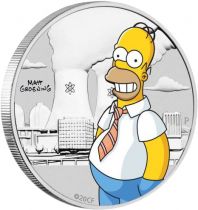 Tuvalu Homer Simpson - 1/2 Once Argent Couleur TUVALU 2020