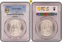 USA 1 Dollar Morgan - Eagle  - 1884 CC - Carson City - Silver - PCGS MS63