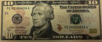 USA 10 Dollars - E5 Richmond - Us Treasury - 2017A - Serial E5 Richmond