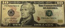 USA 10 Dollars - New York - Hamilton - Batiment du Trésor - 2017A - Série B2 New York