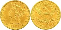 USA 10 Dollars Liberty - Eagle Coronet Head - 1901 Gold