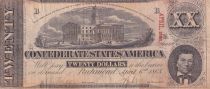 USA 20 Dollars The Confederate States of America - 1863 - Serial 114404