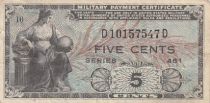 USA 25 cents - Military banknote - Series 481 - Number 10 - 1951