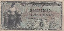 USA 5 cents - Billet militaire - Series 481 - Numéro 11 - 1951