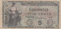 USA 5 cents - Billet militaire - Series 481 - Numéro 41 - 1951