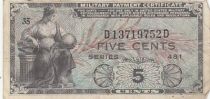 USA 5 cents - Military banknote - Series 481 - Number 35 - 1951