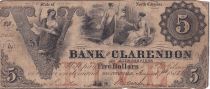 USA 5 Dollars - Bank of Clarendon - Fayetteville - 1853