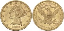 USA 5 Dollars Liberty - Aigle Coronet Head - 1882 Or