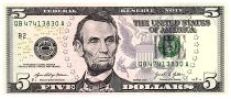 USA 5 Dollars Lincoln - Lincoln Mémorial 2021 -  B2 New-York