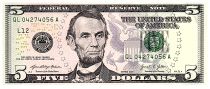 USA 5 Dollars Lincoln - Lincoln Mémorial 2021 -  L12 San Francisco