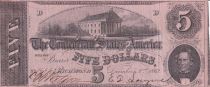 USA 5 Dollars The Confederate States of America - 1862 - Serial D