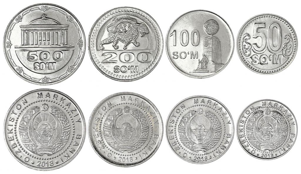 Coin Uzbekistan Set of 4 coins - 50 to 500 Som - 2018