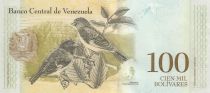 Venezuela 100 000 Bolivares Simon Bolivar - red siskin birds - 13-12-2017 - Letter C