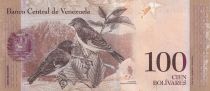 Venezuela 100 Bolivares - Simon Bolivar - red siskin birds - 23-06-2015 - Serial AT