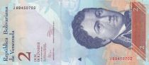 Venezuela 2 Bolivares - Francisco de Miranda - Dauphins - 31-01-2012 - Letter J