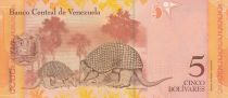 Venezuela 5 Bolivares - Pedro Camejo - Armadillos - 03-09-2009 - Letter K