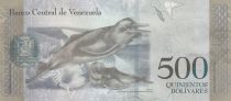 Venezuela 500 Bolivares - Francisco de Miranda - Dauphins - 23-03-2017 - Lettre Q