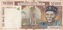 West AFrican States 10000 Francs BCEAO - building - Bridge 1999 - A  Cote d\'Ivoire