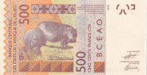 West AFrican States 500 Francs - Mask - Hippopotamus - 2024 - Letter A