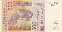 West AFrican States 500 Francs Mask - Hippopotamus - 2024 A Ivory Coast