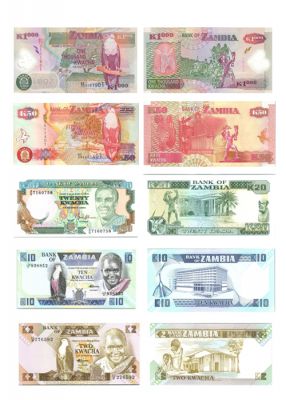 Banknote Zambia Set Of 5 Banknotes From Zambia - (1986- 2006)